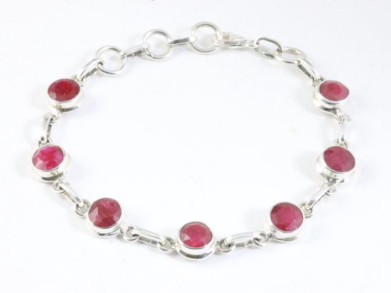 Zilveren armband met robijn afbeelding 1