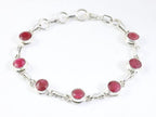 Zilveren armband met robijn afbeelding 1