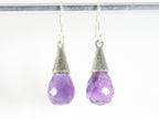 Bewerkte zilveren oorbellen met amethist afbeelding 3