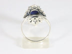 Opengewerkte zilveren ring met lapis lazuli en marcasiet afbeelding 3