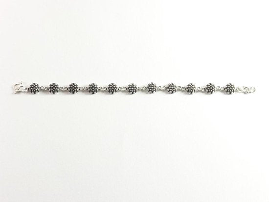 Zilveren armband met fijne bewerkte ronde schakels afbeelding 4