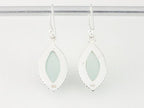 Bewerkte zilveren oorbellen met aqua chalcedoon afbeelding 3