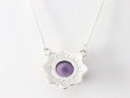 Fijne bewerkte zilveren ketting met amethist afbeelding 2