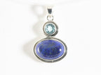 Zilveren hanger met lapis lazuli en blauwe topaas afbeelding 4
