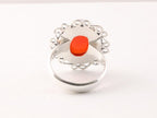Bewerkte zilveren ring met carneool afbeelding 2