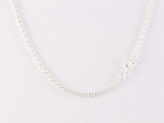 Fijne zilveren hanger met lapis lazuli aan jasseron ketting afbeelding 5