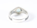 Bewerkte zilveren ring met aqua chalcedoon afbeelding 3