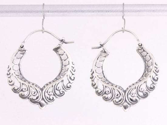 Traditionele fijne bewerkte zilveren oorringen afbeelding 4