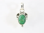 Fijne bewerkte zilveren hanger met smaragd afbeelding 4