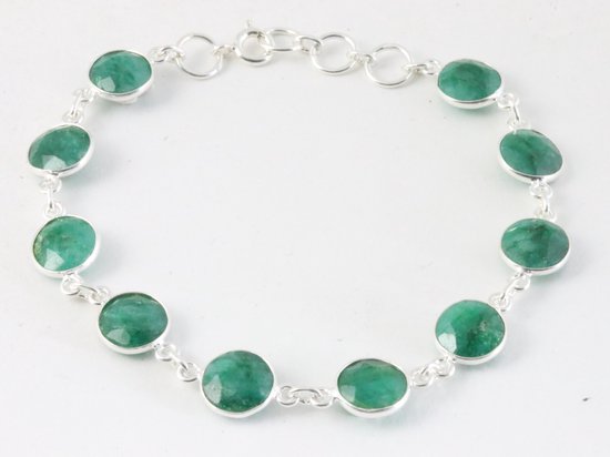 Zilveren armband met smaragd afbeelding 1