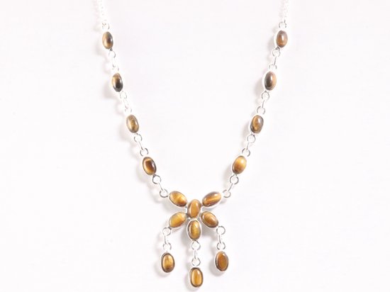 Zilveren ketting met tijgeroog afbeelding 1