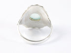 Bewerkte zilveren ring met aqua chalcedoon afbeelding 3