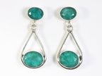 Opengewerkte zilveren oorstekers met smaragd afbeelding 3