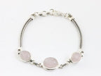 Zilveren armband met rozenkwarts afbeelding 1