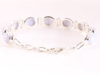 Zware zilveren armband met blauwe lace agaat afbeelding 3