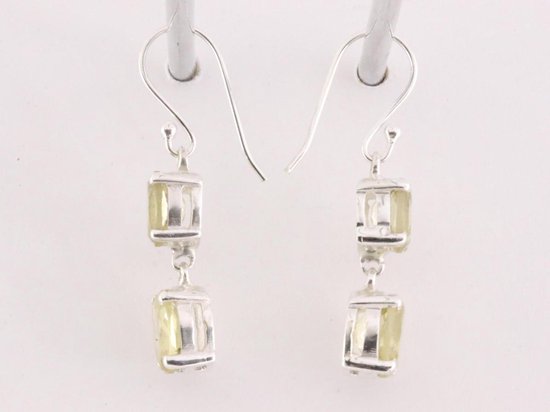 Zilveren oorbellen met lemonkwarts afbeelding 5