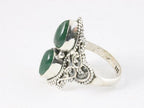 Bewerkte zilveren ring met jade afbeelding 2