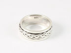 Zilveren geluksring met kabelpatroon afbeelding 2