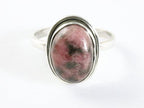 Ovale zilveren ring met rhodoniet afbeelding 4
