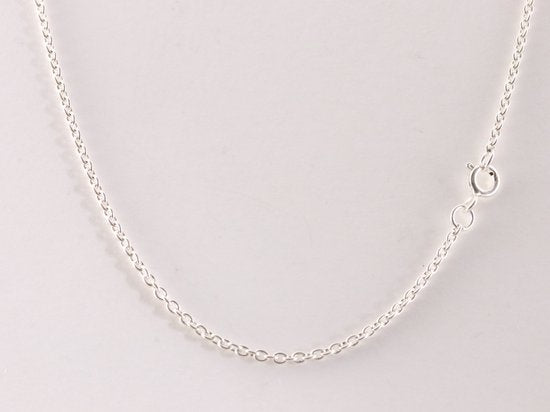 Bewerkte zilveren hanger met robijn aan ketting afbeelding 4