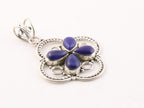 Opengewerkte zilveren hanger met lapis lazuli afbeelding 3