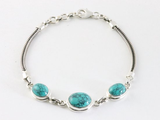 Zilveren armband met turkoois afbeelding 1