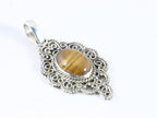 Bewerkte zilveren hanger met tijgeroog afbeelding 2