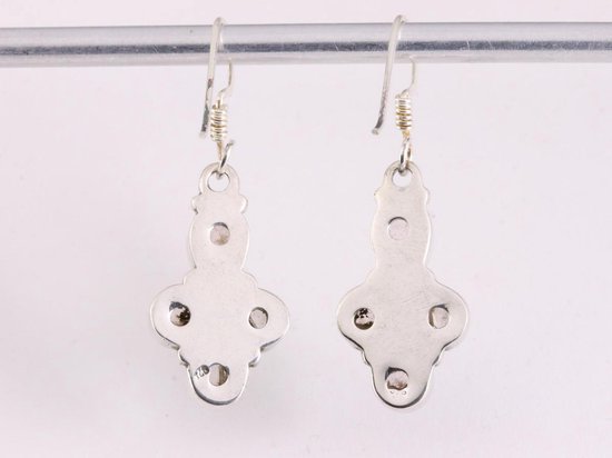 Zilveren oorbellen met rozenkwarts afbeelding 3