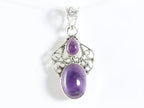 Opengewerkte zilveren hanger met amethist afbeelding 4