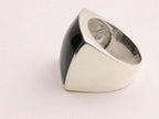 Hoogglans zilveren zegelring met onyx afbeelding 4