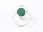 Ovale hoogglans zilveren ring met smaragd afbeelding 3