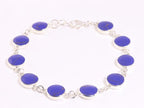 Hoogglans zilveren armband met lapis lazuli afbeelding 1