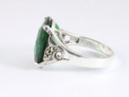 Zilveren ring met groene saffier en marcasiet afbeelding 2