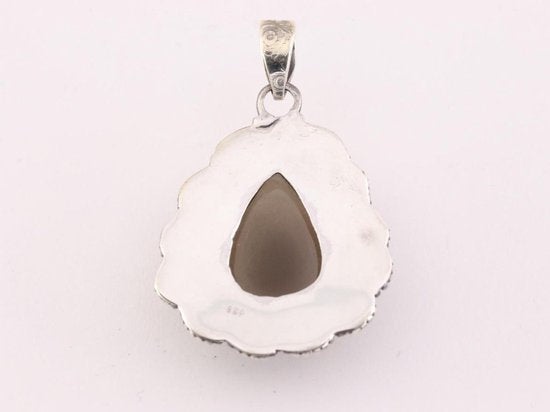 Bewerkte zilveren hanger met rookkwarts afbeelding 3