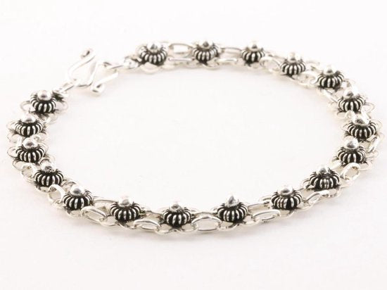 Fijn bewerkte zilveren schakelarmband afbeelding 2