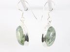 Ovale zilveren oorbellen met prehniet afbeelding 2