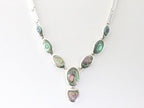 Hoogglans zilveren collier met abalone schelp afbeelding 3