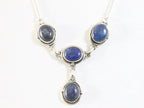 Bewerkte zilveren ketting met lapis lazuli afbeelding 1
