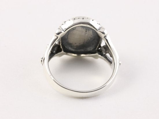 Bewerkte zilveren ring met chrysocolla afbeelding 3