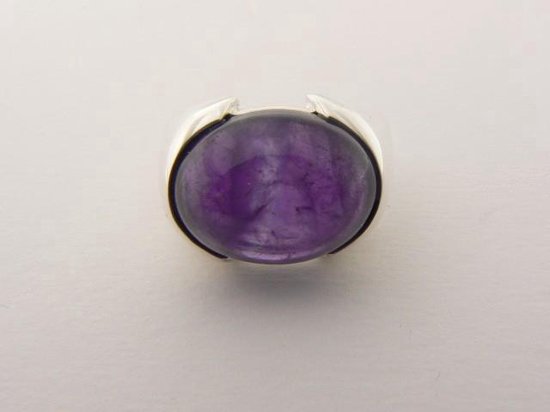 Zilveren ring met grote amethist afbeelding 4