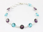 Zilveren armband met amethist en blauwe topaas afbeelding 1