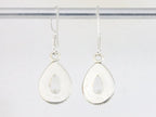 Bewerkte druppelvormige zilveren oorbellen met bergkristal afbeelding 2