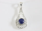 Opengewerkte zilveren hanger met lapis lazuli afbeelding 4