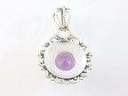 Ronde opengewerkte zilveren hanger met amethist afbeelding 3