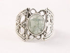 Opengewerkte zilveren ring met groene apatiet afbeelding 4