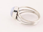 Opengewerkte zilveren ring met blauwe lace agaat afbeelding 2