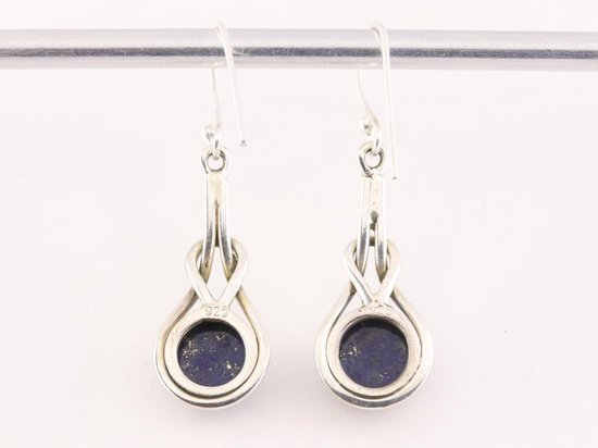 Zilveren oorbellen met lapis lazuli afbeelding 3