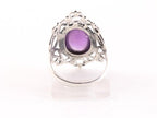 Opengewerkte zilveren ring met amethist afbeelding 3