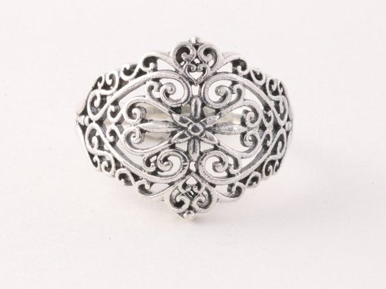 Fijne opengewerkte zilveren ring afbeelding 4