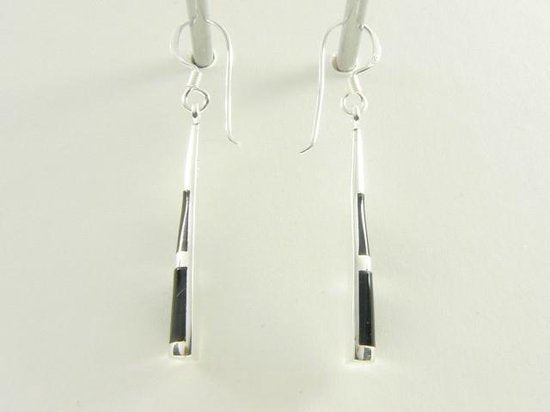 Zilveren oorbellen met onyx afbeelding 2